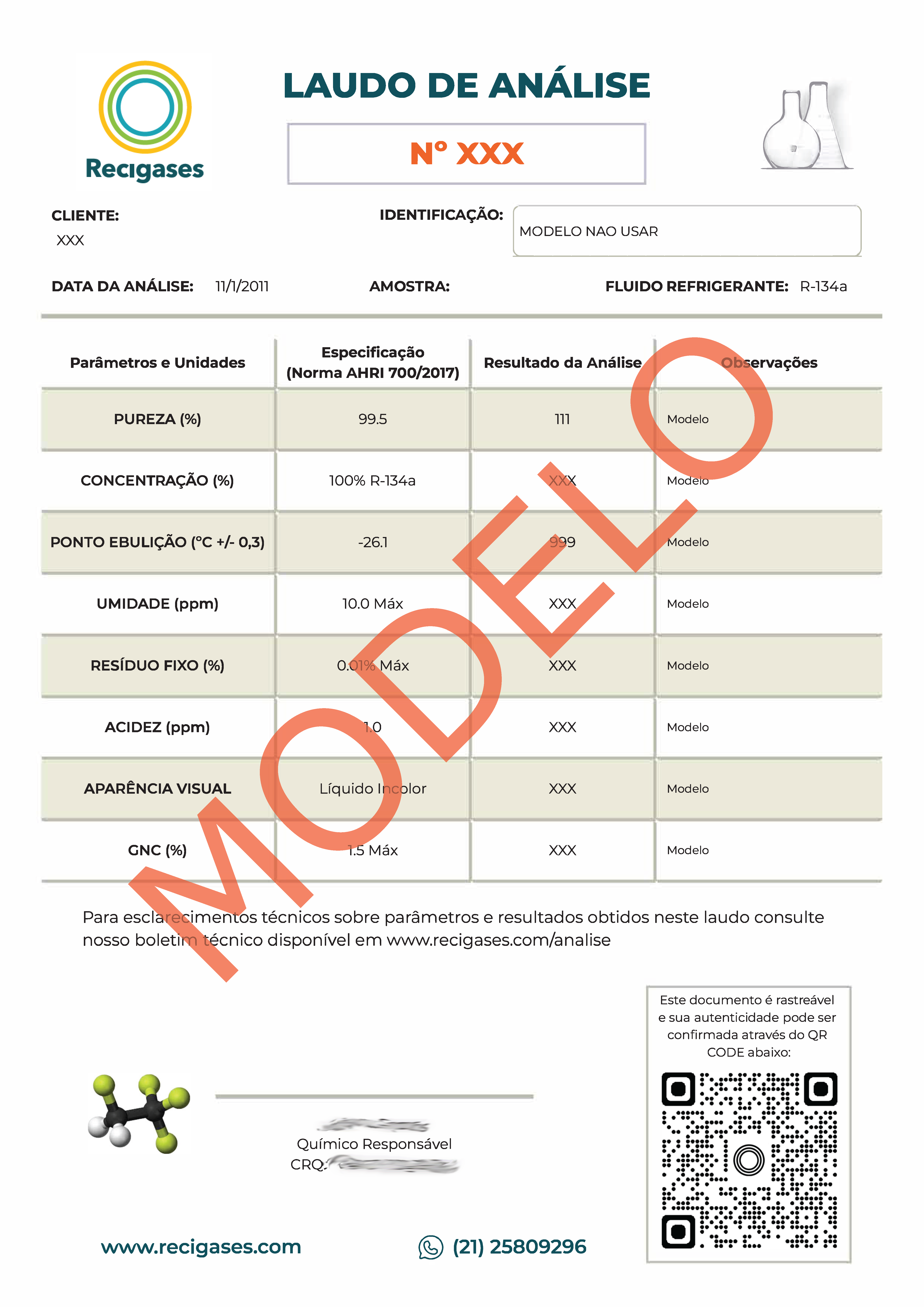 Certificado de Qualidade